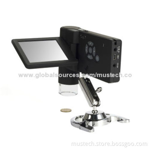 Can Up to 1,000x 3-inch Digital Portable Microscope with TV Output and 32GB Storage